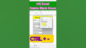 MS Excel Delete Blank Row | Delete Empty Rows with these Excel Shortcuts #shorts #excel #exceltricks