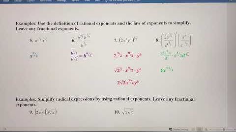 Simplifying Expressions with Rational Exponents - Part 2