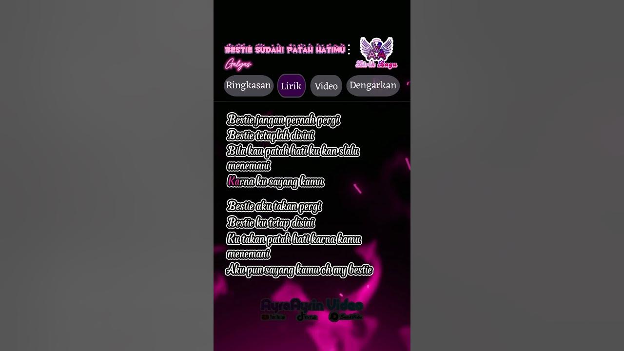 BESTIE Sudahi Patah Hatimu - GALYAS || BESTI Jangan Pernah Pergi #laguviral #liriklagu #fyp #shorts BESTIE Sudahi Patah Hatimu - GALYAS || BESTI Jangan Pernah Pergi #laguviral #liriklagu #fyp #shorts