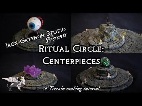 Iron Gryphon Studio - Ep 24 Ritual Circle Centrepieces (Modular D&D dungeon terrain foam crafting)
