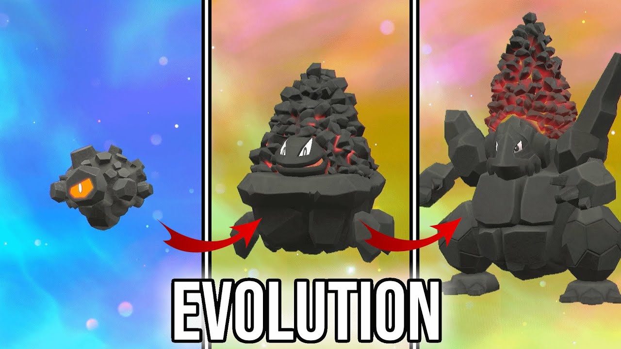 Evolution For Rolycoly Rolycoly | Carkol | Coalossal | Evolution in Pokemon Scarlet & Violet ...