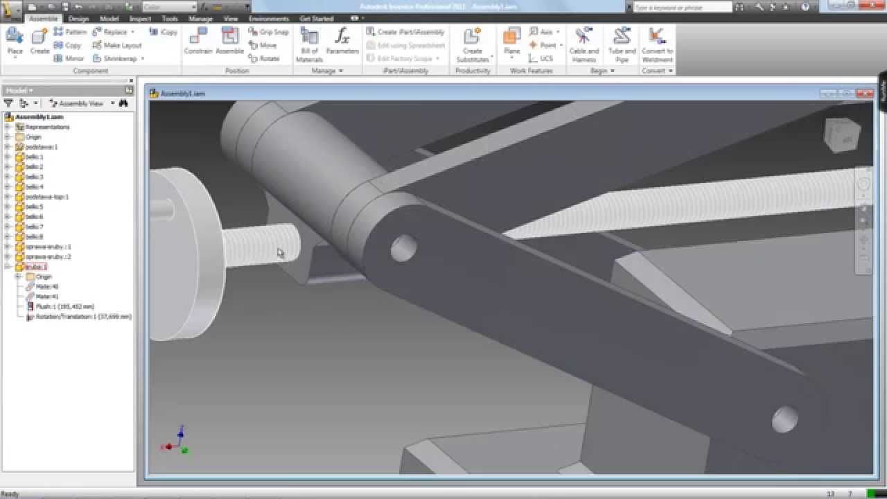 Scissor Jack Autodesk Inventor Constraints YouTube