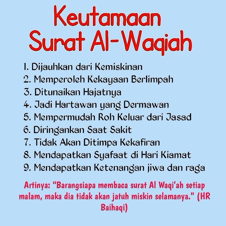 Keutamaan membaca surat Al-Waqiah #shorts #Al-Waqiah