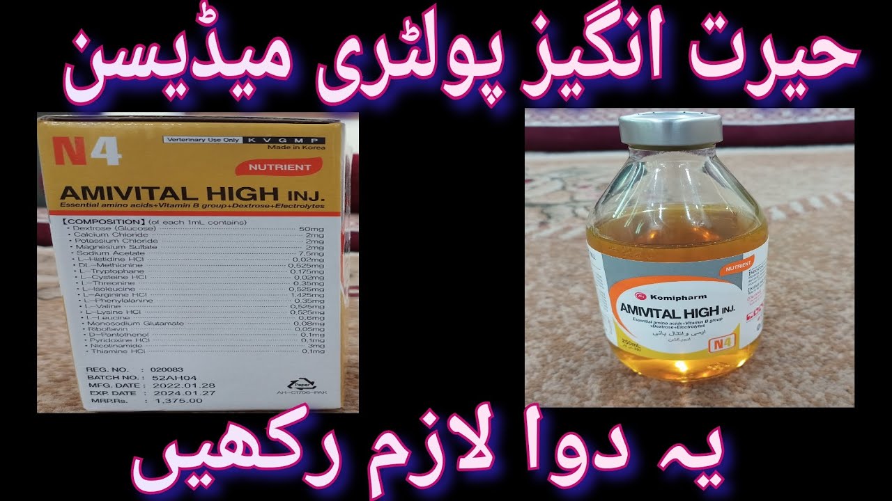 Life saving drug for birds poultry injection Amivital High पक्षियों