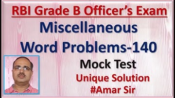 Miscellaneous Questions-140 RBI Grade B Officers Exam (2016) #Amar Sir