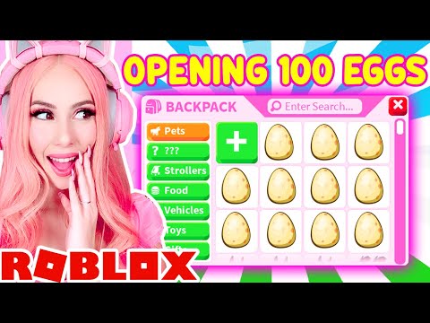 OPENING 100 EGGS BEFORE THE NEW FOSSIL EGGS COME OUT IN ADOPT ME... Roblox Adopt Me