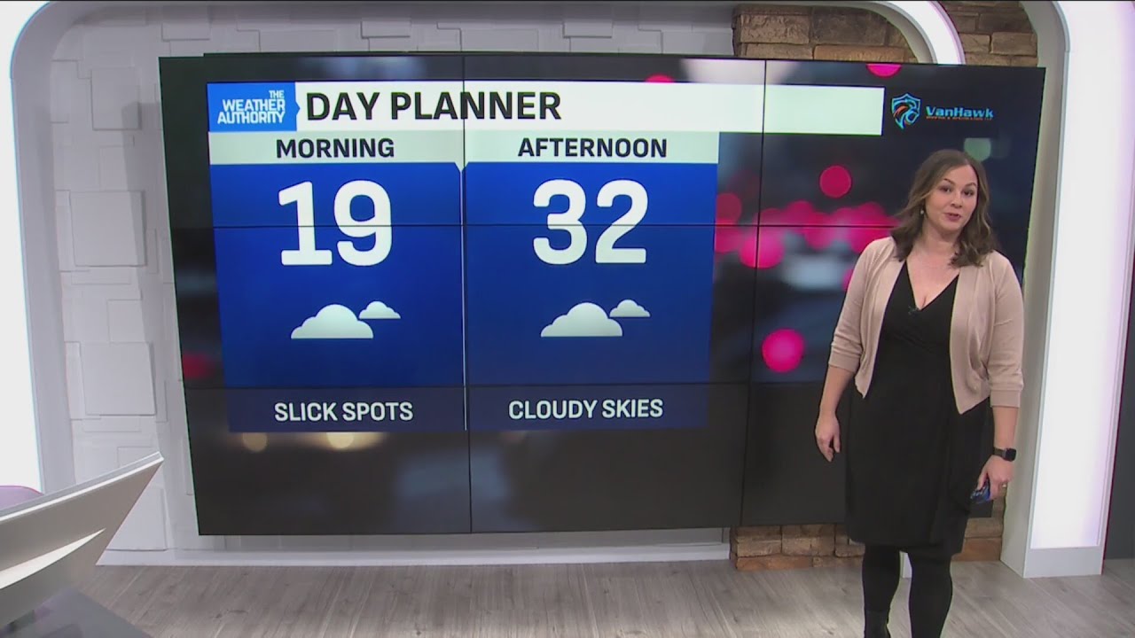Slick spots possible this morning; light snow returns tonight! - YouTube