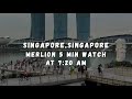 Early Morning Bustle: Singapore's Merlion at 7 AM [4K Video]