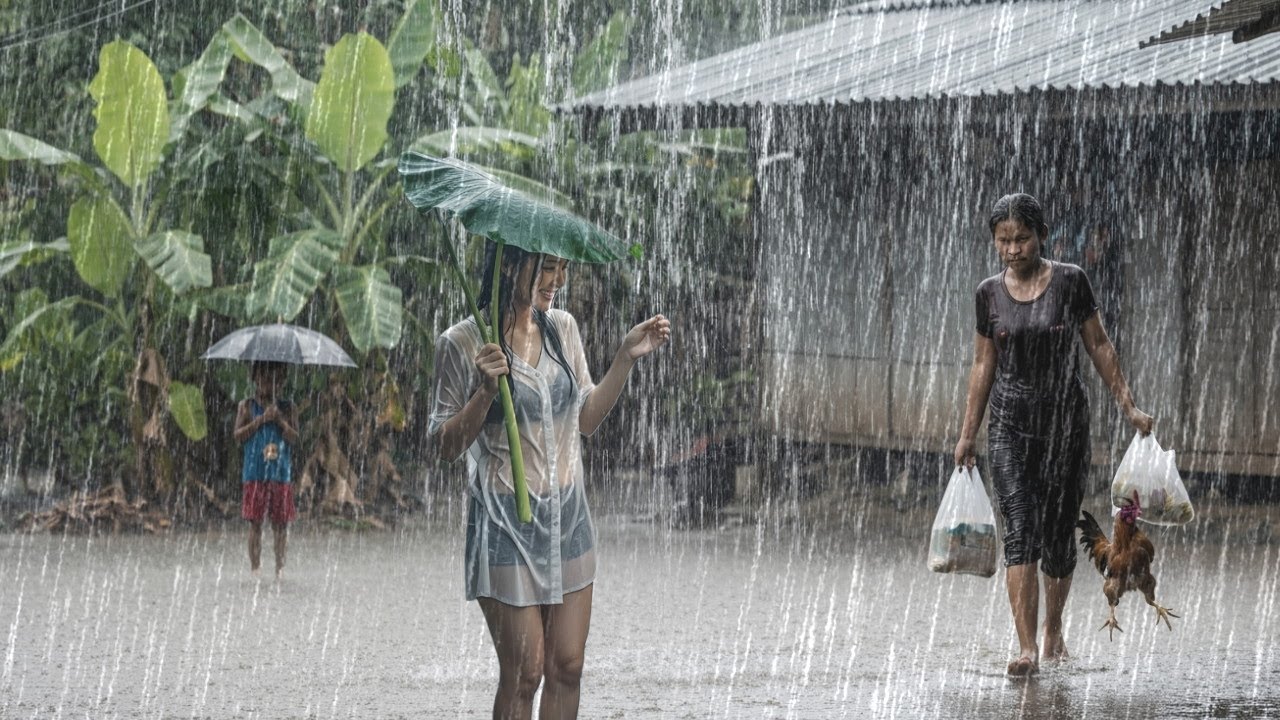 THIS IS WHAT YOU NEED. The Sound of Heavy Rain🌧 is soothing for sleep ...