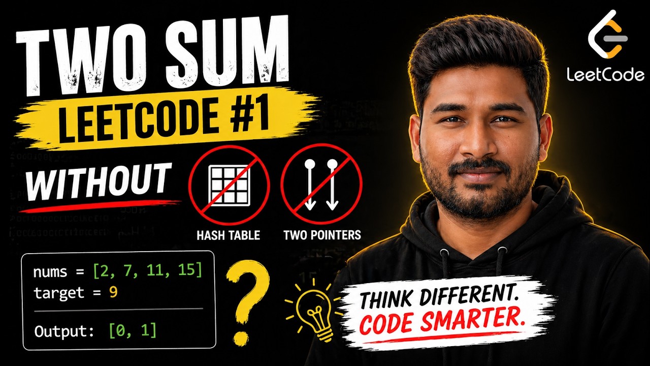 Two Sum LeetCode #1 – Solve WITHOUT HashMap & Two Pointers 😳 - YouTube