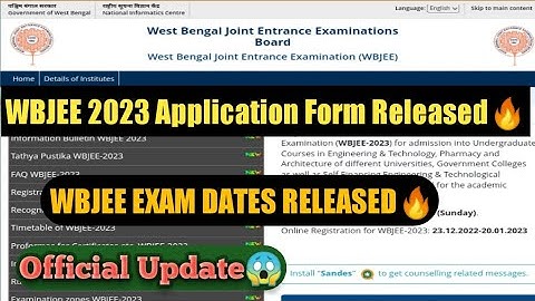 Wbjee 2023applications Form And Examination Date Released - Don