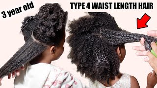 Type 4 hair INTENSE MOISTURE + GROWTH routine | waist length hair on a 3-year-old!