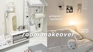 ROOM MAKEOVER + new desk setuppinterest inspired & minimal clean aesthetic