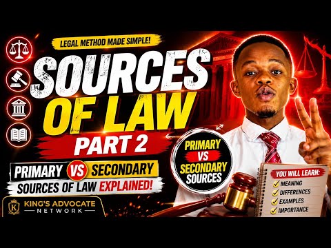 Sources of Law Part 2 | Primary & Secondary Sources of Law Explained