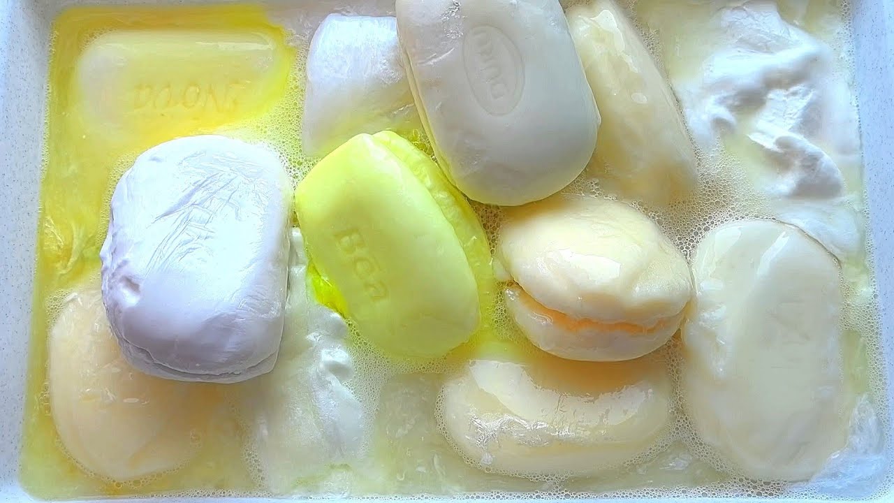 ASMR  Soaked soap Mushy soap