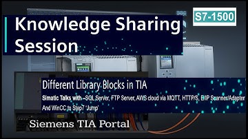 DIFFERENT LIBRARY BLOCKS IN TIA || SQL SERVER || MQTT || FTP SERVER || AWS CLOUD