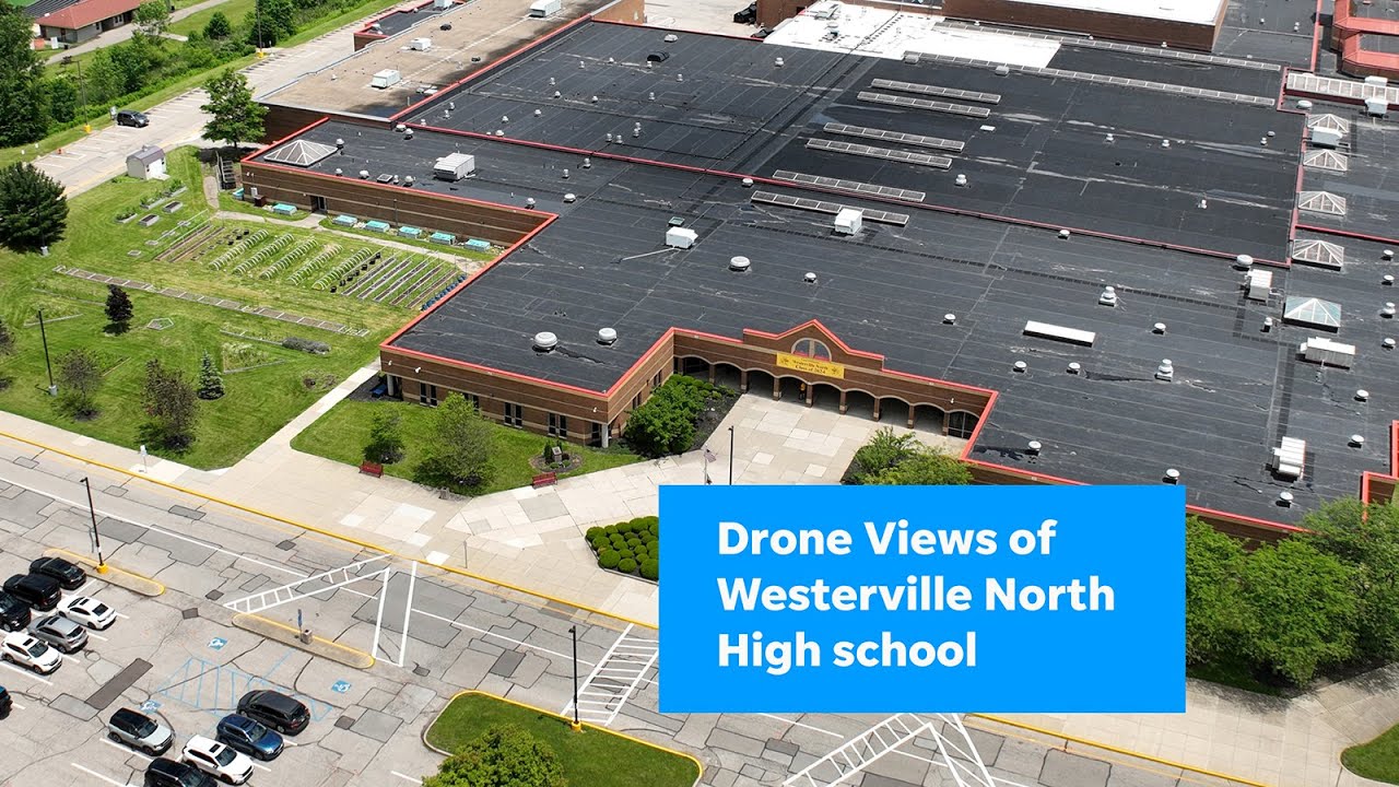 Drone views of Westerville North High School
