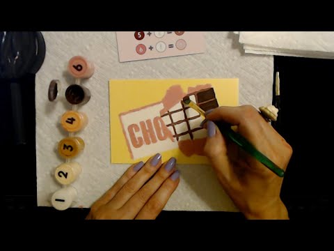 ASMR | Paint by Number Postcard (Chocolate Bar) (Soft Spoken)