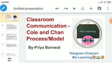 #part6 #communication Classroom Communication | Cole and Chan model | NTA NET/JRF | paper1