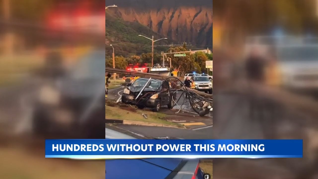 Pickup truck crashes into utility pole causing Kaneohe power outage ...