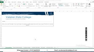 New Perspectives Excel 365/2021 | Module 7: SAM Critical Thinking Project 1c Valerian State College