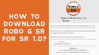This tutorial will assist you in downloading Robo G SR software . T...