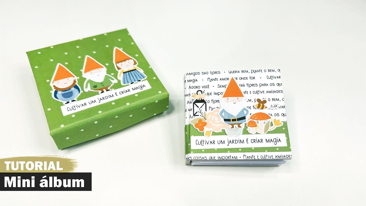Mini álbum jardim - Tutorial compartilhado - YouTube