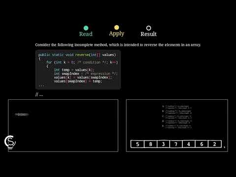2024 AP CSA MCQ Question 34 - Array Reversal Logic