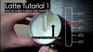 Latte Tutorial- How to make a great milk foam (latte art)  咖啡拉花奶泡教學