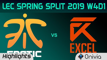 FNC vs XL Highlights LEC Spring Split 2019 W4D1 Fnatic vs Excel Esports By Onivia