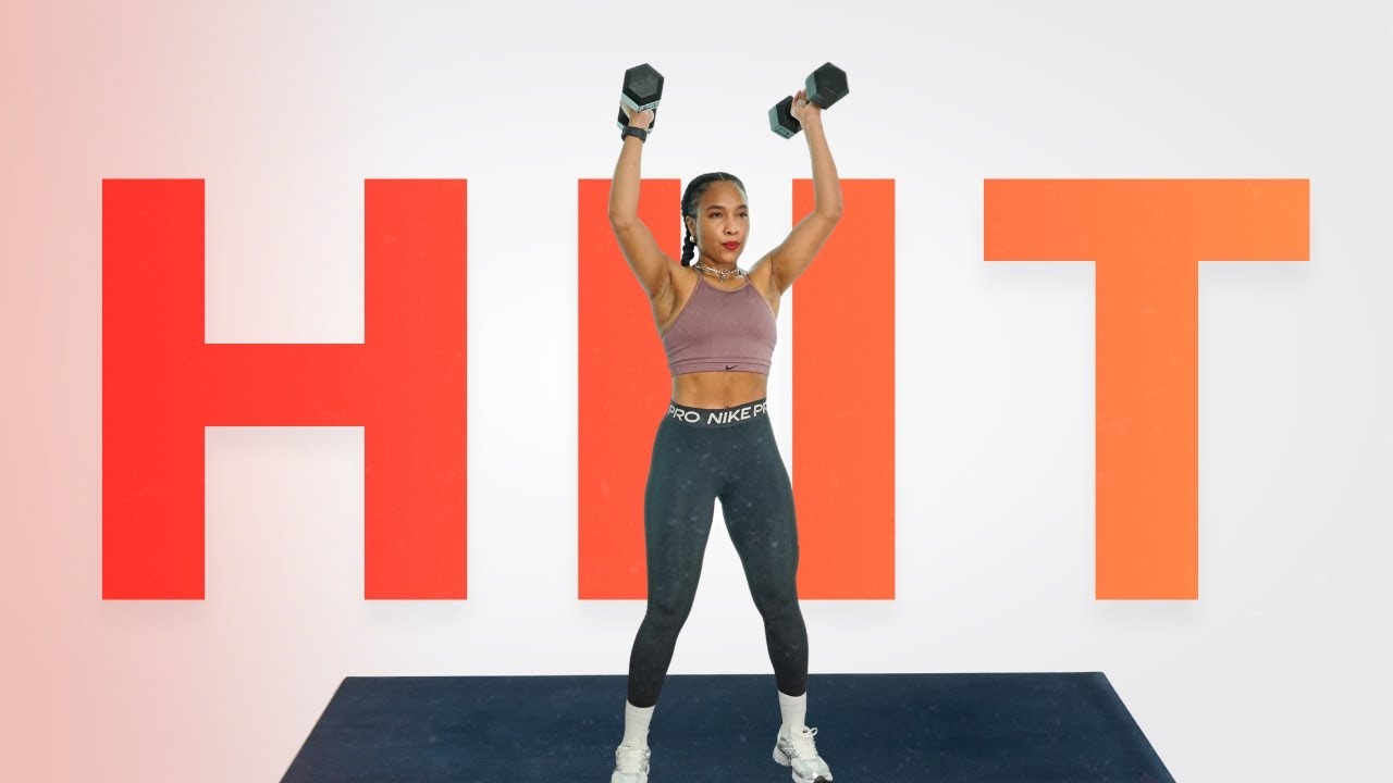 HIIT-тренировка с гантелями на все тело дома (варианты с низкой ударной нагрузкой)