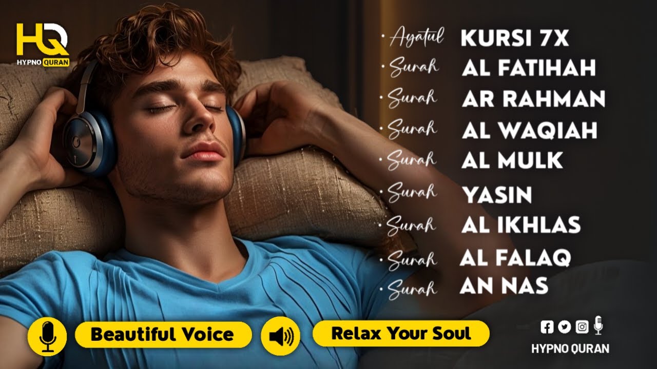 Heart Touching Quran Tilawat for Deep Sleep ✦ Ayatul Kursi, Yasin, Ar Rahman, Al Waqiah