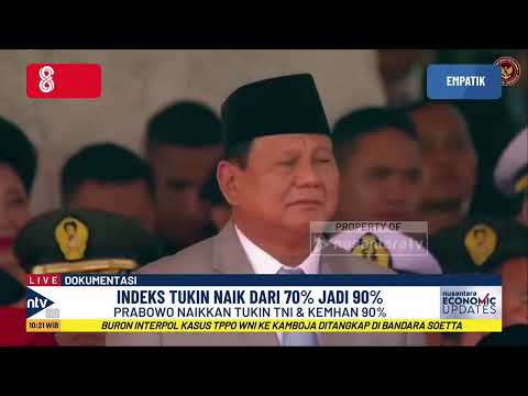 Presiden Prabowo Terbitkan Perpres Baru, Tukin TNI dan Kemhan Naik Jadi 90 % | NEU