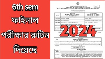 6th semester general final exam notice 2024 burdwan university / 6th ফাইনাল পরীক্ষার রুটিন