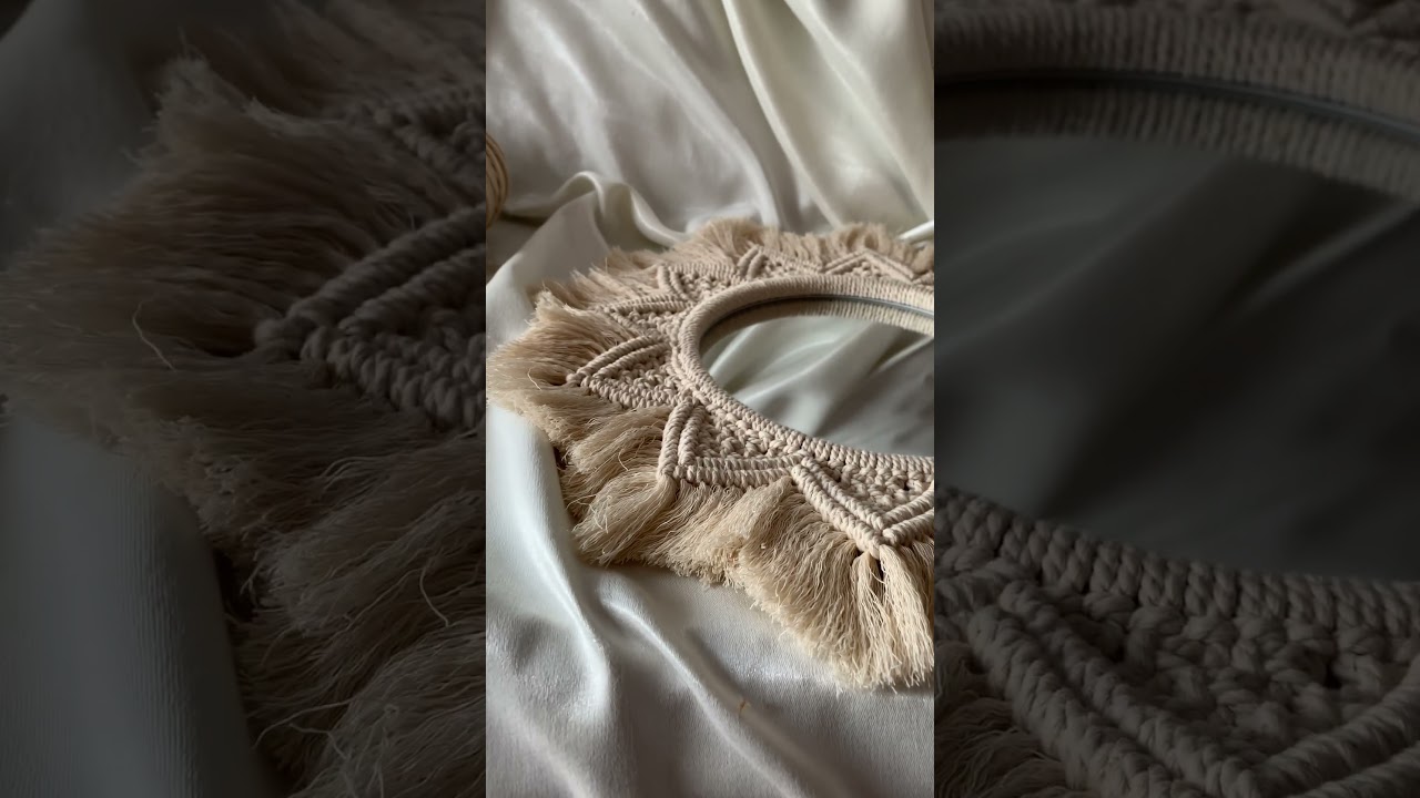 Дзеркало макраме з бахромою 