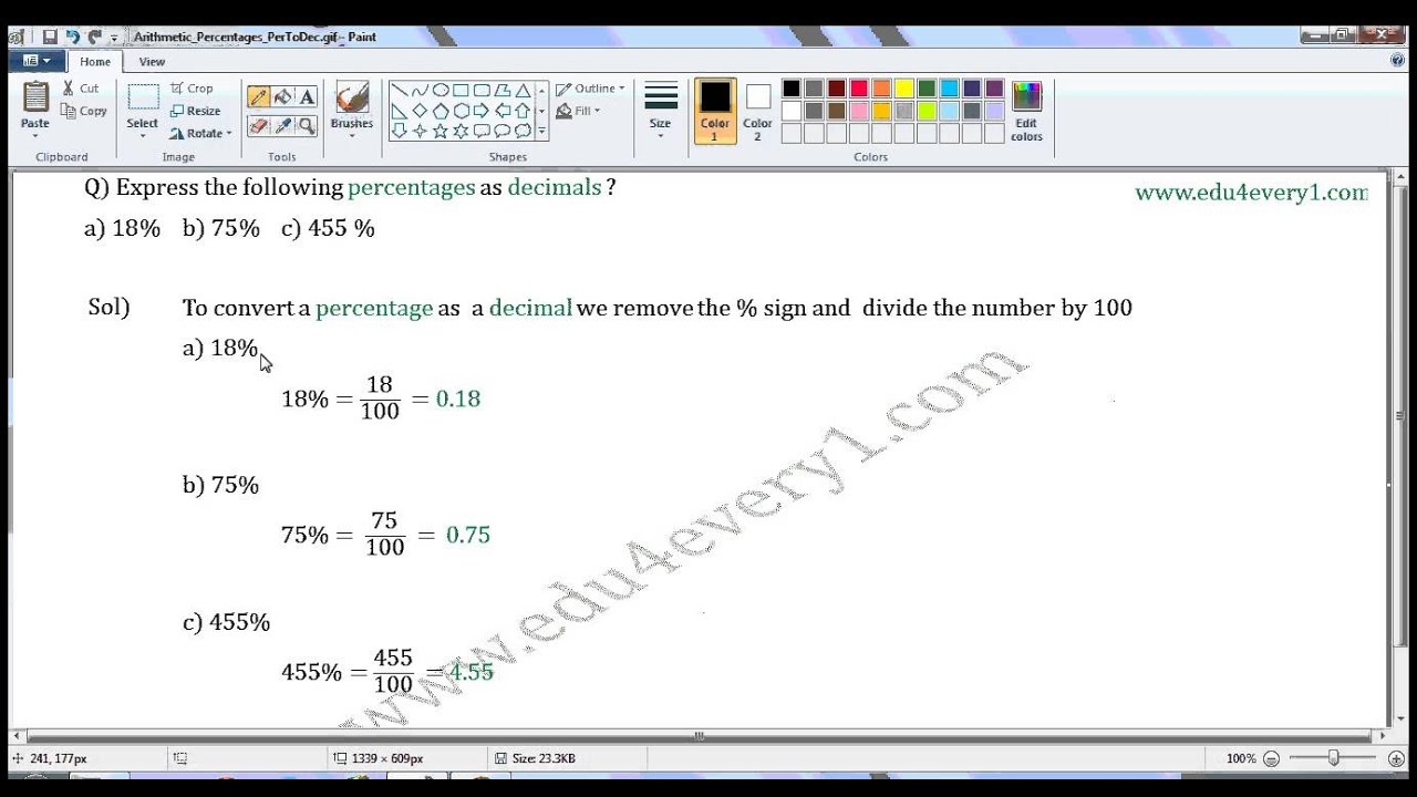 how to convert percent to decimal how to convert percent to decimal