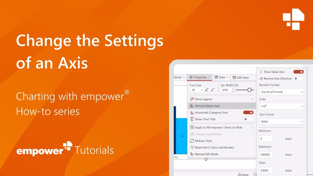 Tutorial: Change the Settings of an Axis - Charting with empower® - YouTube