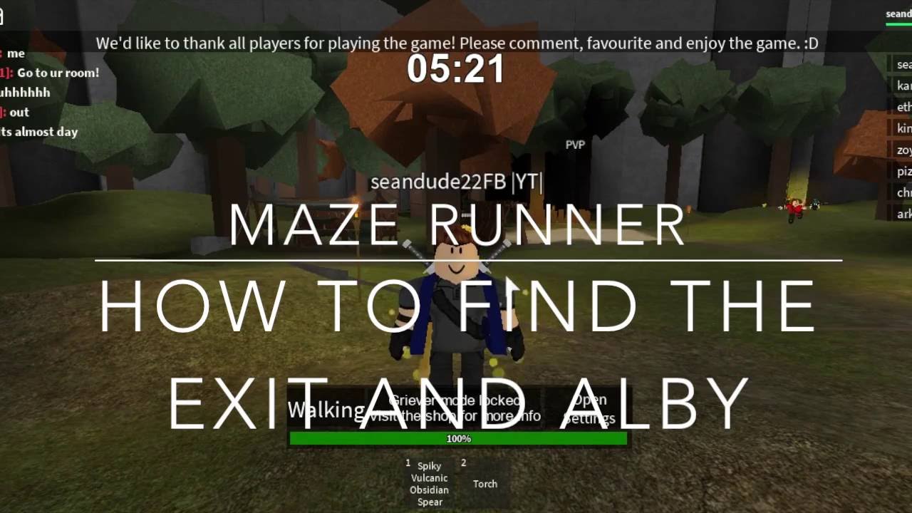 Roblox Maze Runner How To Find The Exit And Alby Youtube - roblox maze runner exit