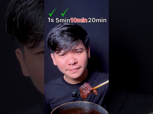 Beef 🥩 Level 1s Vs 20min | #mukbang #asmr  #shorts