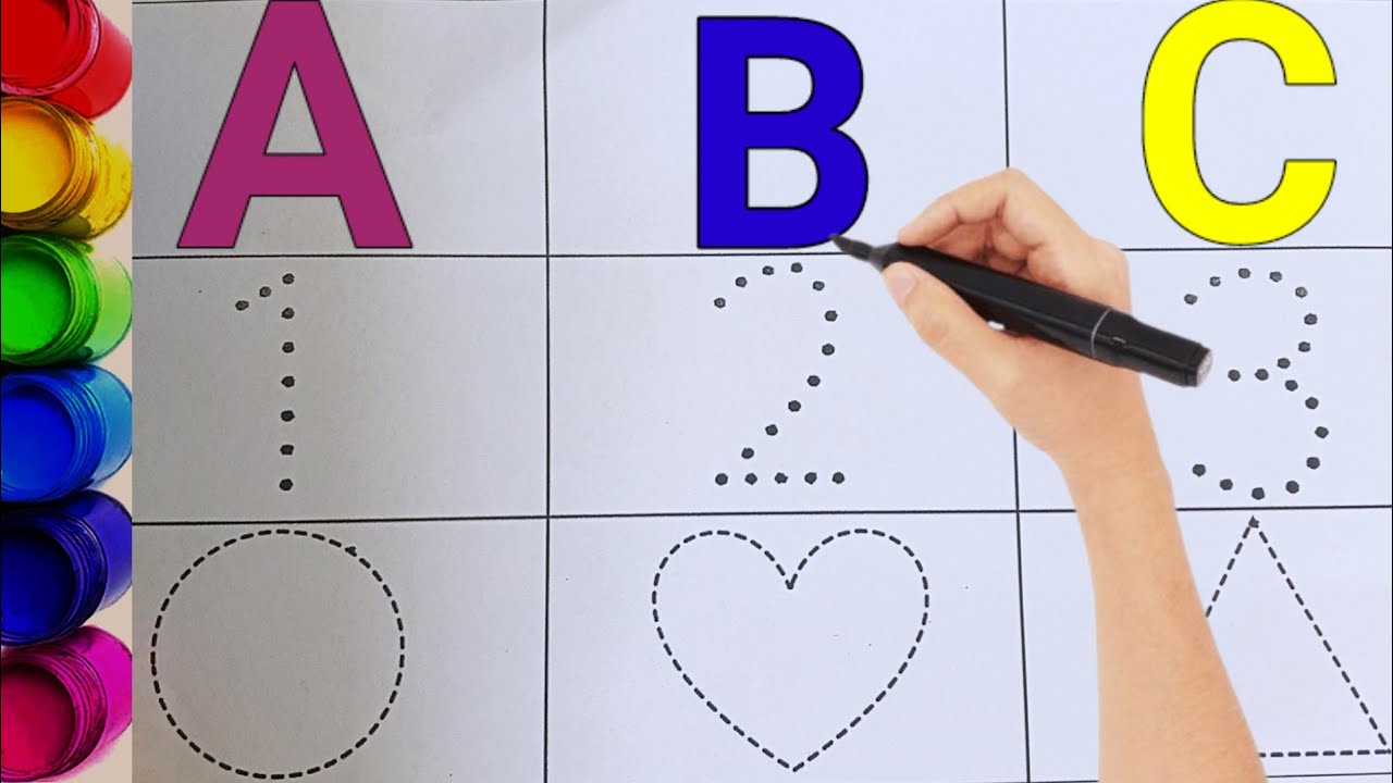 ABC Tracing, 123 Numbers & Shapes Tracing for Kids | Learn Alphabet Writing & Drawing#abc#abctracing