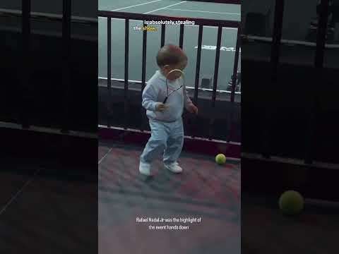 Like Father, Like Son! Rafa Nadal Jr. Steals The Show! 🥹🎾 #rafaelnadal #shorts #cutebaby #cute
