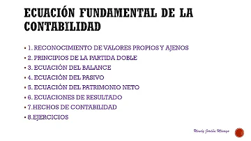 ¿Cuál es la ecuación fundamental de la contabilidad?