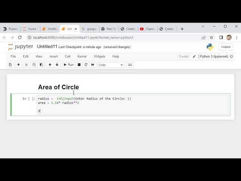 Area of Circle in Python using Jupyter Notebook - YouTube