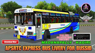 apsrtc express madanapally to kadiri livery for BUSSID bus simulator Indonesia download