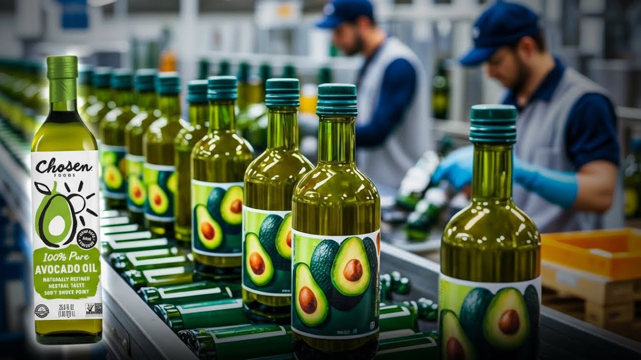 Inside the Avocado Oil Factory 🥑⚙️  How MILLIONS of Bottles Are Made Every Day Shocking Process!