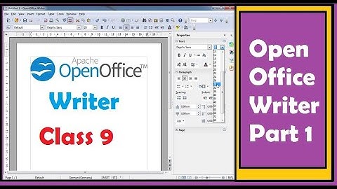 Class 9 | Open Office Writer | Part 1
