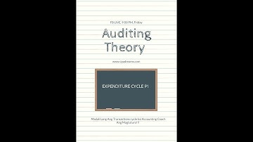 Auditing Theory Lessons - Expenditure Cycle P1