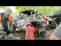 Pt 4 riding the outhouse trail near minden ont yamaha towing the canam and polaris blowing belts 