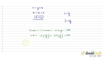 "If Rs 370 are divided among 10 men, 12 women and 20 boys such that each man gets an amount equal to