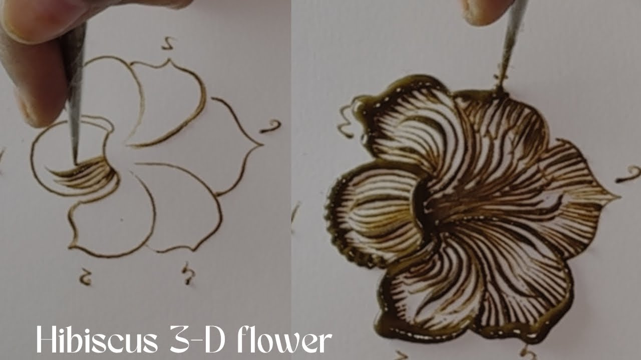 Hibiscus 3D Flower Tutorial 🌺 | Easy Step-by-Step Mehendi / Art Design for Beginners